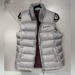 Free Country Silver and Burgundy Puffer Vest